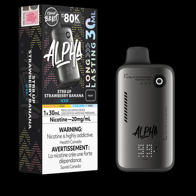 Flavour Beast Alpha 80k - Str8 Up Strawberry Banana Iced