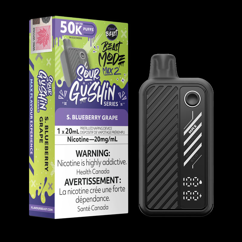 Flavour Beast Max 2 50k - Sour Gushin S. Blueberry Grape