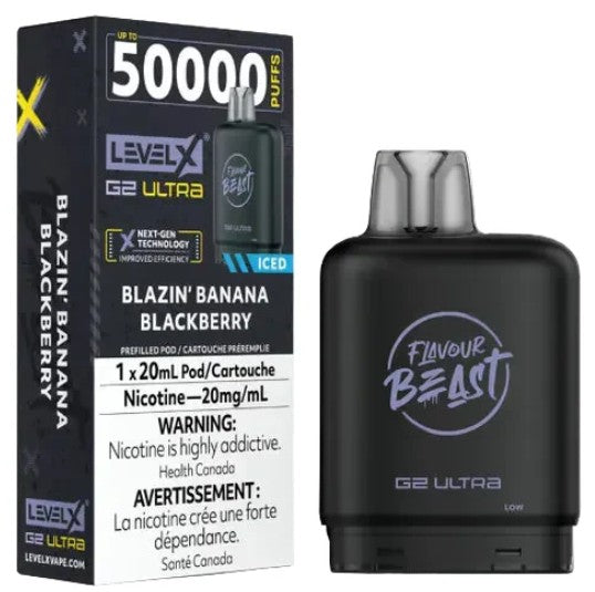 Level X Flavour Beast G2 ultra - Blazin' Banana Blackberry Iced